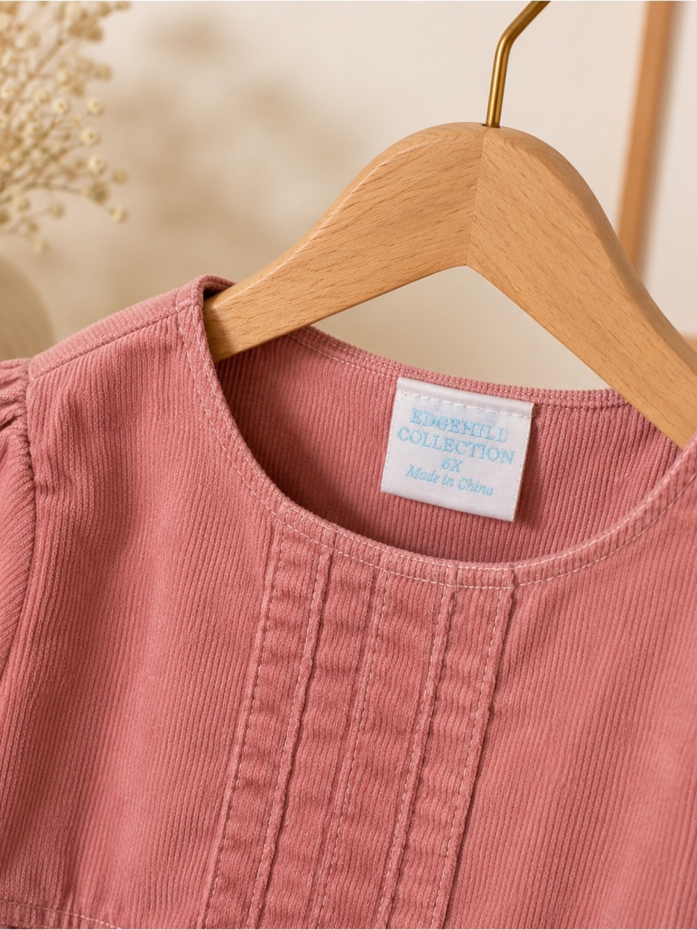 NWT Edgehill Collection Dusty Rose Corduroy Dress Girls 6X Boutique Style - Picture 3 of 6
